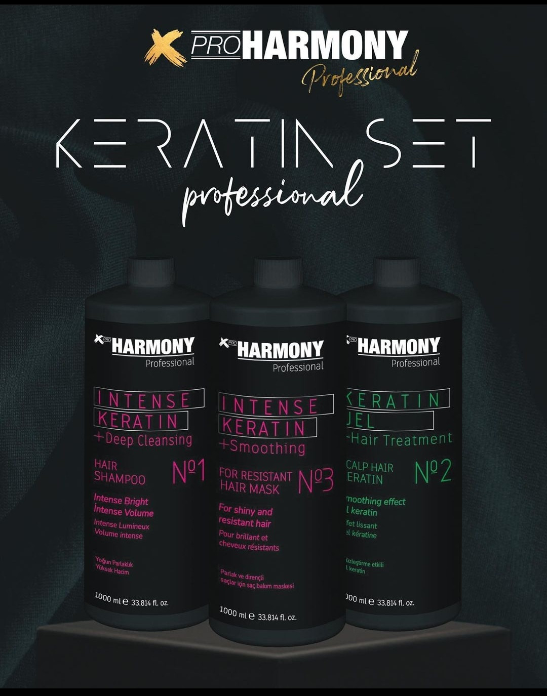 XPro Harmony Keratin jel 3'lü set 1000ml