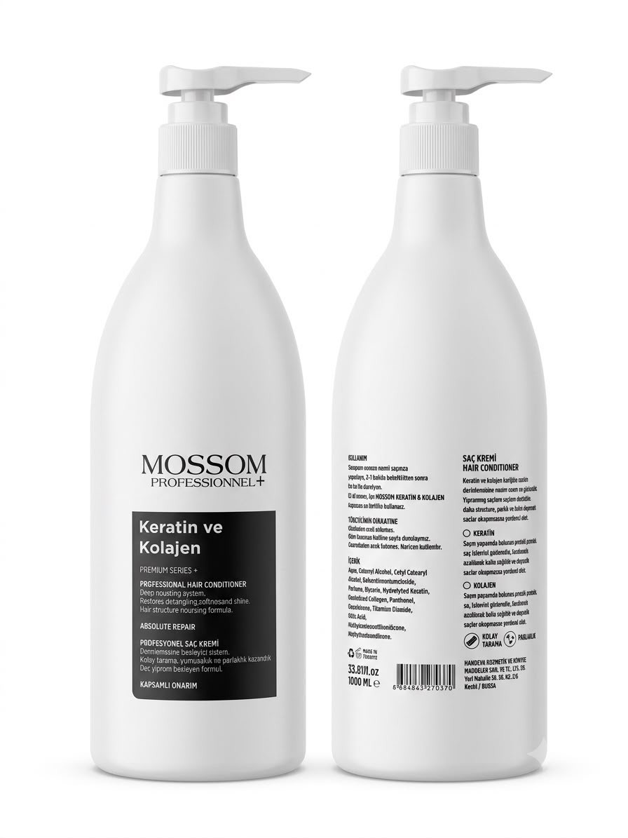 MOSSOM PROFESYONEL SAÇ KREMİ 1000ML KERATİN VE KOLAJEN PREMIUM SERIES +